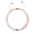 Peach | Silver | Mermaid Glass Macrame Bead Bracelet
